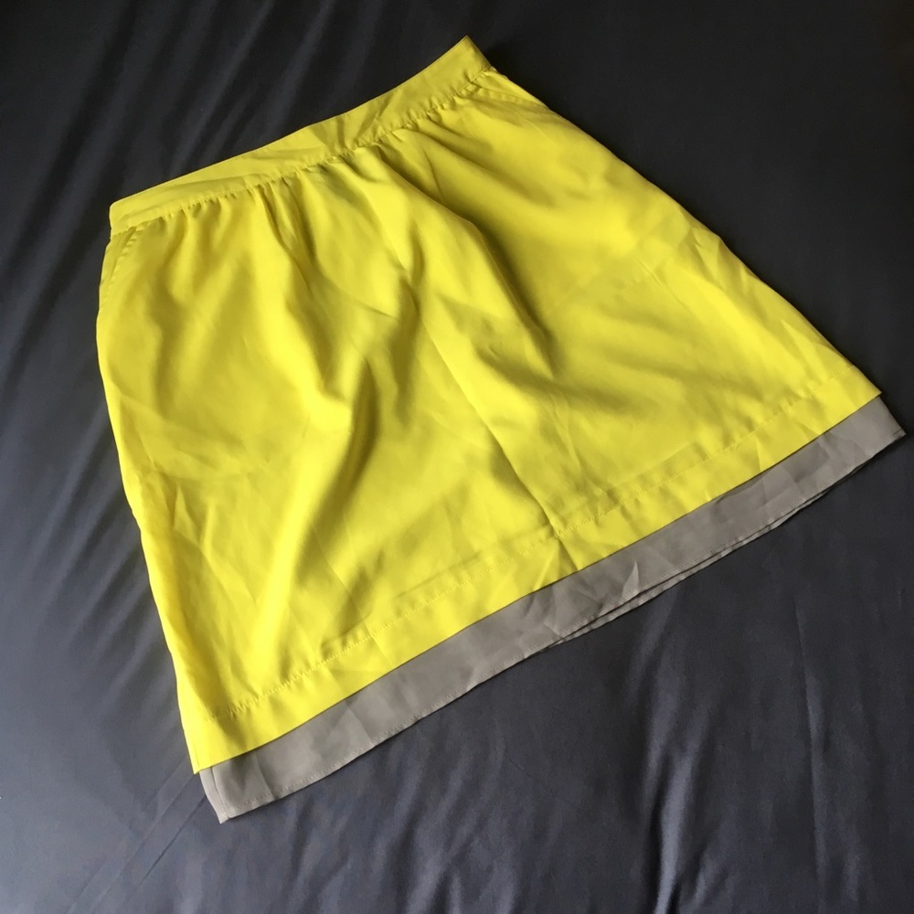 Mossimo Neon Yellow Skirt with Gray Trim